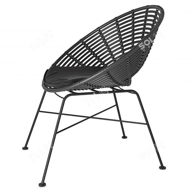 Rattan Barbados Chair 3D model image 2