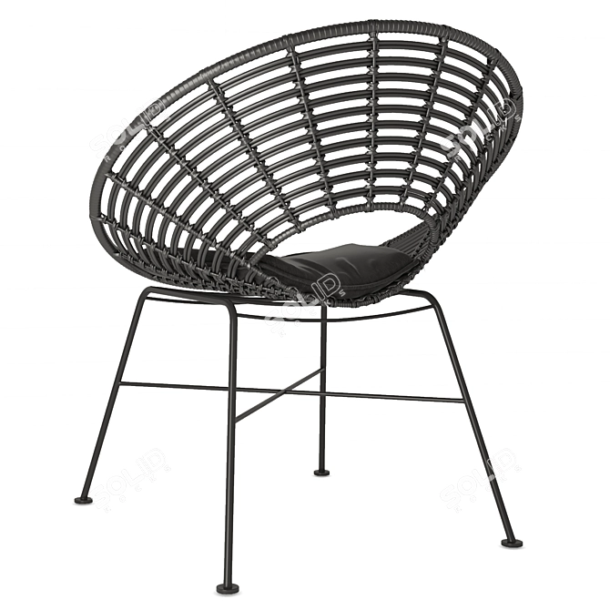 Rattan Barbados Chair 3D model image 3