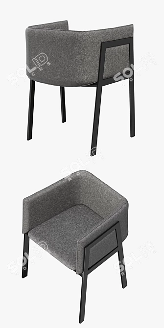 Elegant Pin-Up Grace Chair 3D model image 2