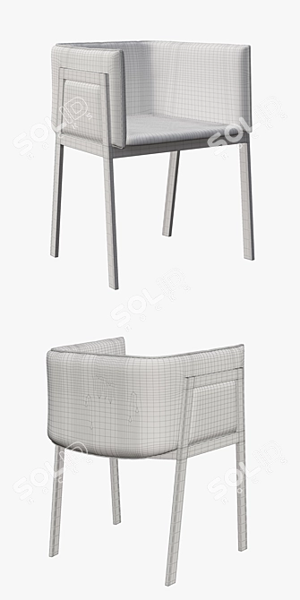 Elegant Pin-Up Grace Chair 3D model image 3