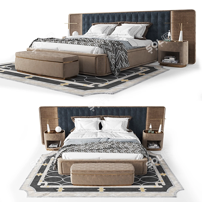 Elegant Ripley Bedroom Set 3D model image 1