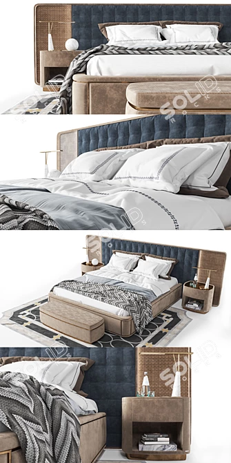 Elegant Ripley Bedroom Set 3D model image 2