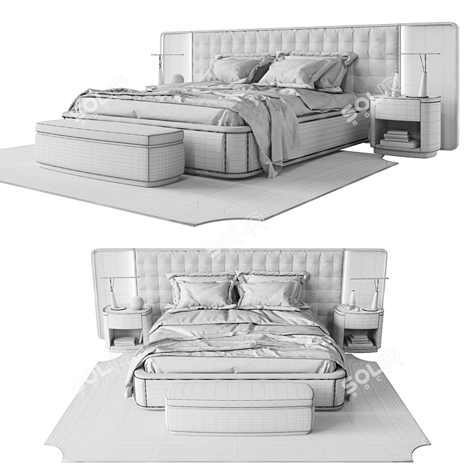 Elegant Ripley Bedroom Set 3D model image 3