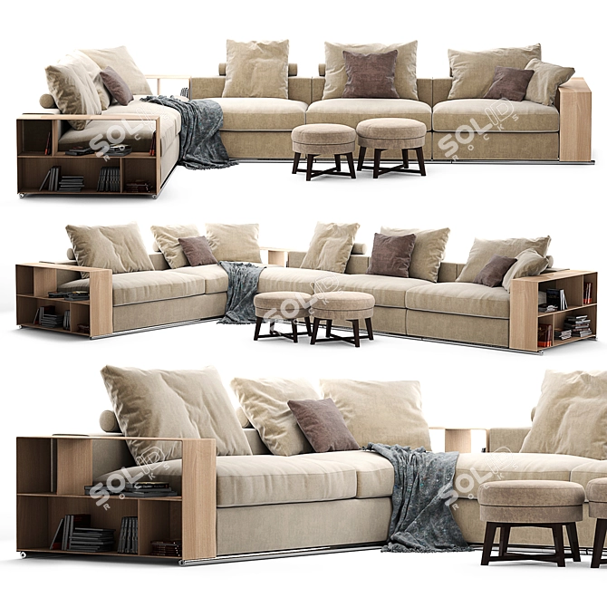 Flexform Groundpiece: Versatile and Stylish Sofa 3D model image 1