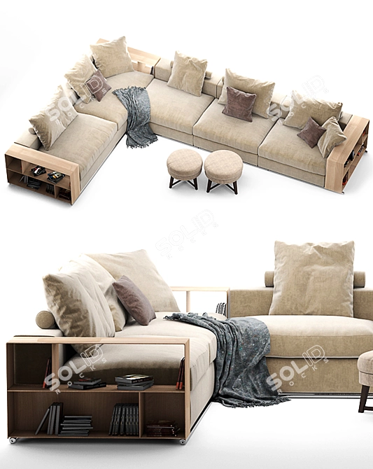 Flexform Groundpiece: Versatile and Stylish Sofa 3D model image 2