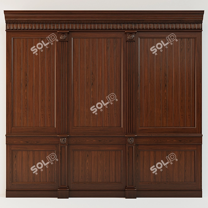 Classic Wood Panels: Panel Set 3D model image 1