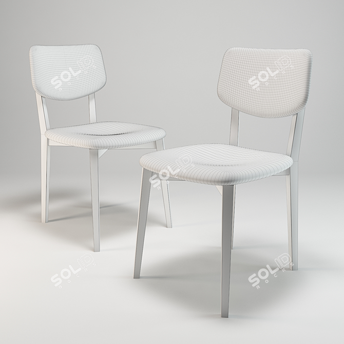 Nordic Comfort: ROBIN Solid Wood Chair 3D model image 3