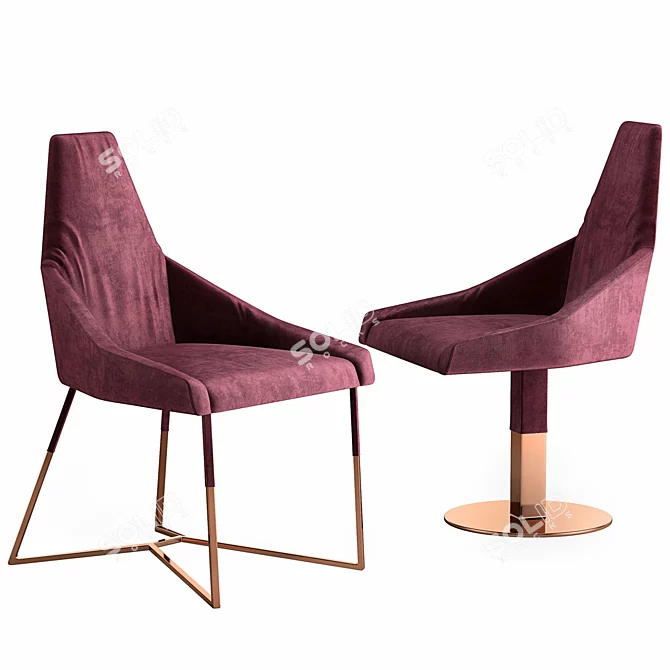 Longhi MIU Chair - Elegant and Compact 3D model image 1