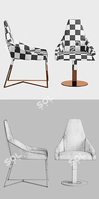 Longhi MIU Chair - Elegant and Compact 3D model image 3