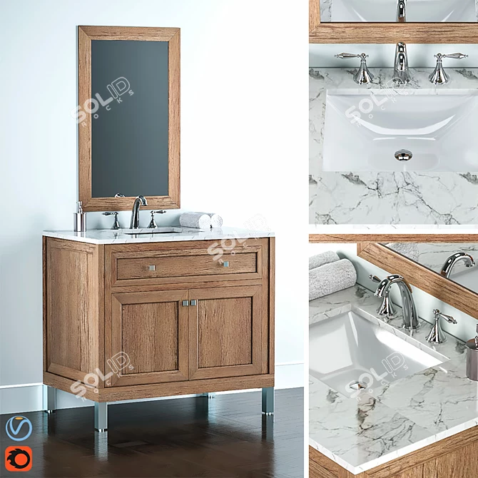 Chicago Series - Modern Vanity Set 3D model image 1