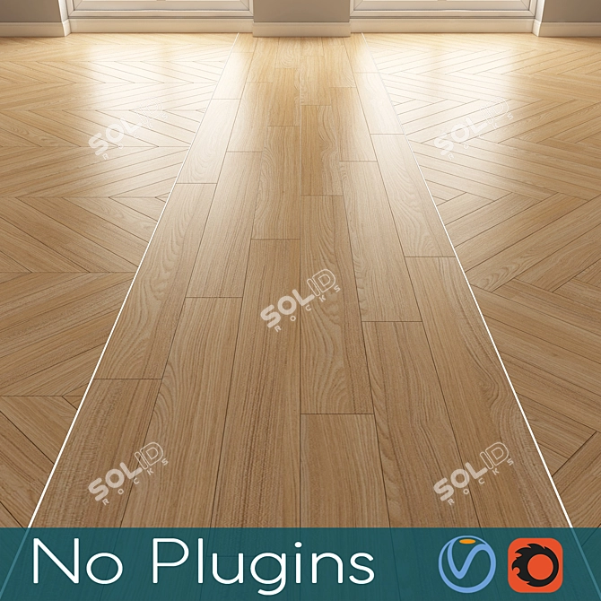 Vintage Wooden Floor Texture 3D model image 1