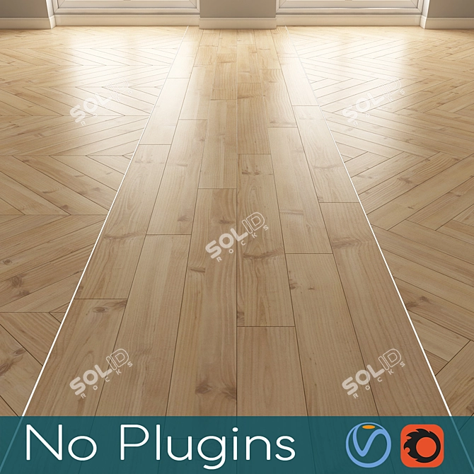 Vintage Oak Wood Flooring 3D model image 1