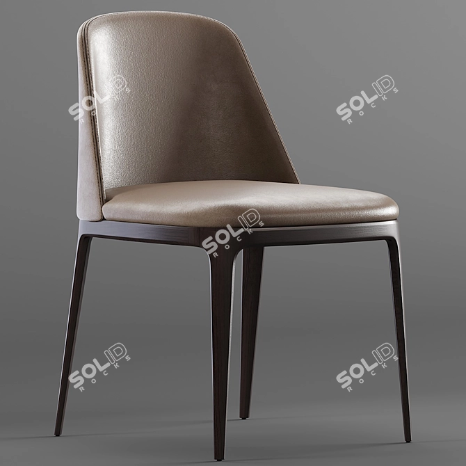 Poliform Grace Leather Chair - Timeless Elegance for Your Space 3D model image 1