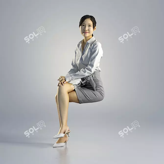 Business Woman Jess Sitting 3D Model 3D model image 1