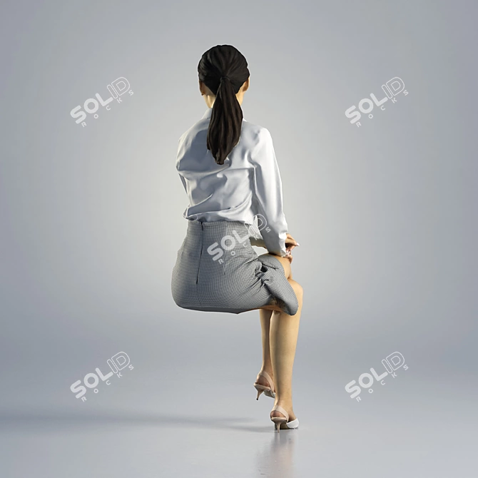 Business Woman Jess Sitting 3D Model 3D model image 2