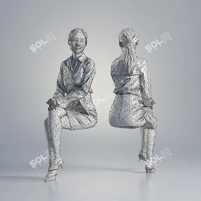 Business Woman Jess Sitting 3D Model 3D model image 3