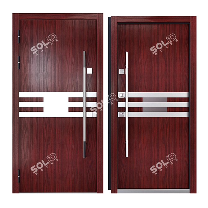 Sleek Inox S-4 Entrance Door 3D model image 3