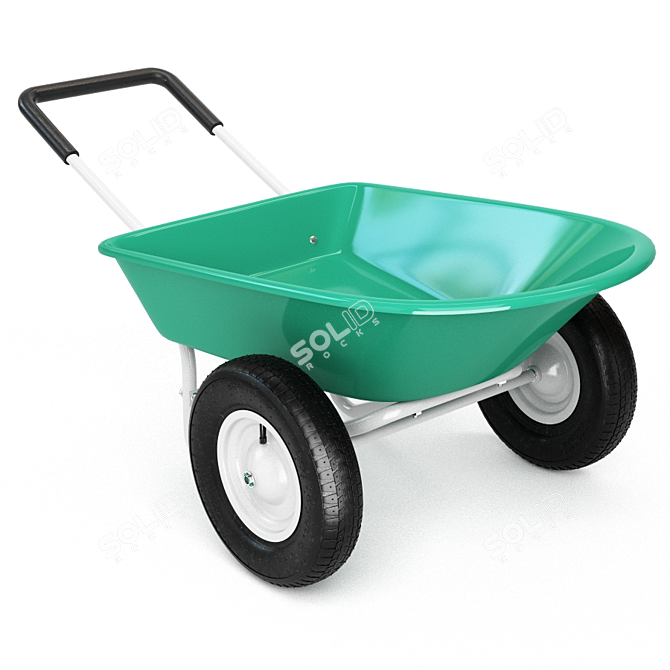 Giantex 2-Wheel Garden Wheelbarrow: Large Capacity 3D model image 1