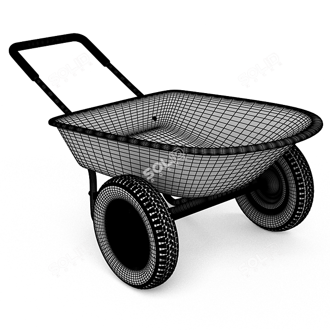 Giantex 2-Wheel Garden Wheelbarrow: Large Capacity 3D model image 3