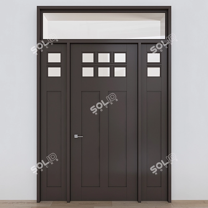 Elegant Front Entry Door 3D model image 1