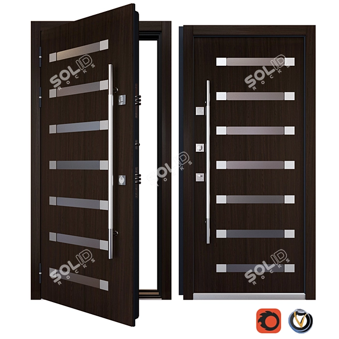 Inox S-5 Entrance Metal Door 3D model image 1