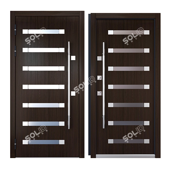 Inox S-5 Entrance Metal Door 3D model image 3