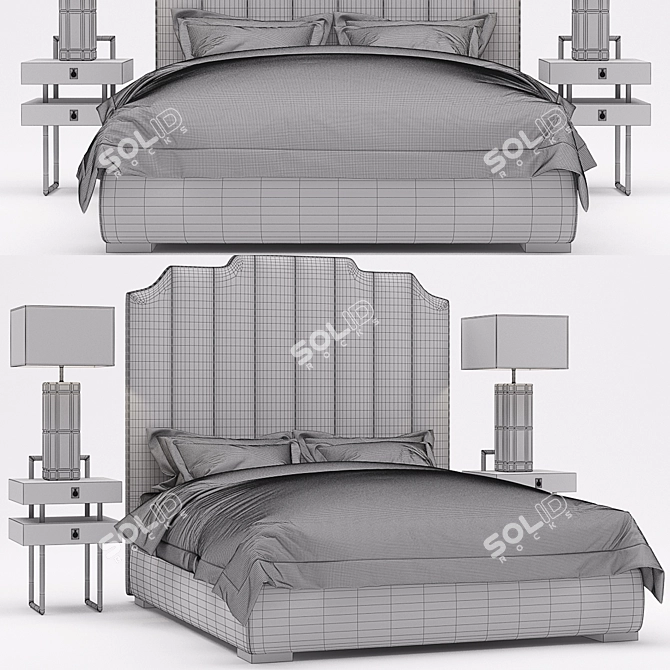 Elegant Holborn Headboard: Luxurious Bedroom Upgrade 3D model image 3