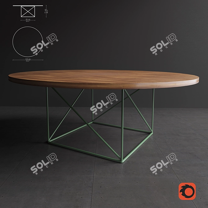 Sleek LC15 Conference Table 3D model image 1