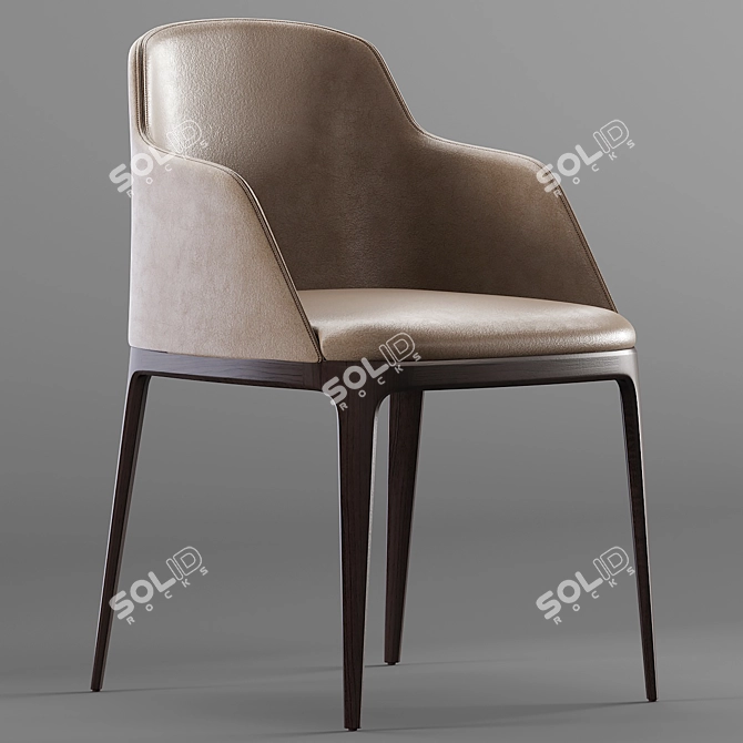  Poliform Grace Leather Chair 3D model image 1