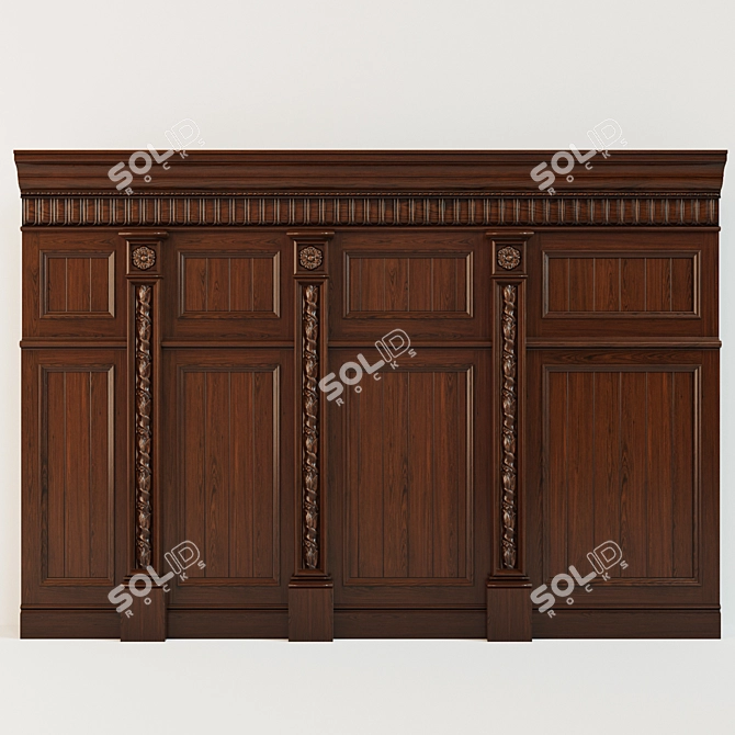 Wooden Panel Set - Textured Models 3D model image 1