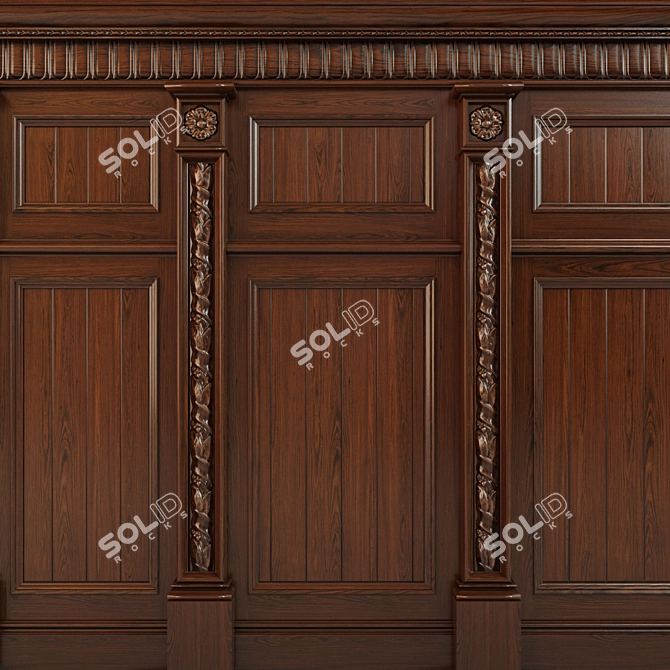 Wooden Panel Set - Textured Models 3D model image 2