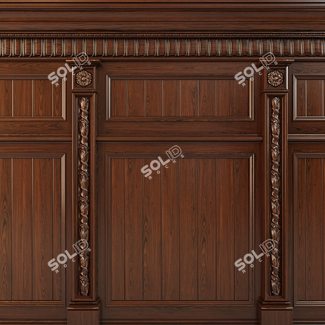 Classic Wood Panel Set 3D model image 2