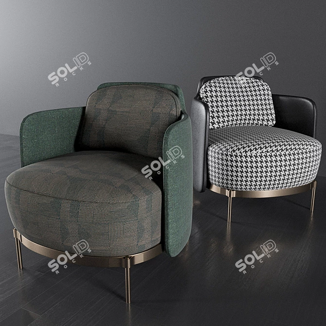 Sleek Minotti Tape Chair 3D model image 1