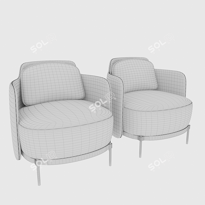 Sleek Minotti Tape Chair 3D model image 2