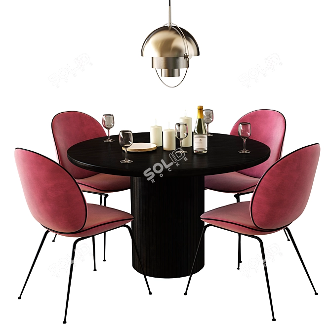 Gubi Bettle Dining Set: Elegant 3D Model 3D model image 1