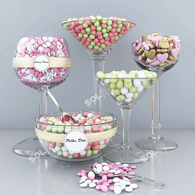 Polka Dot Delight Candy Bar 3D model image 1