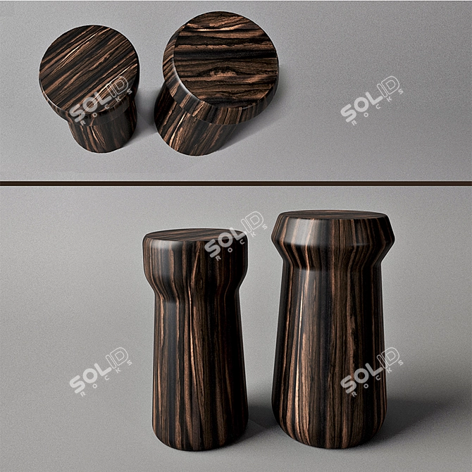 Sleek Wooden Tables in Various Sizes 3D model image 1