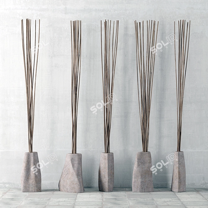 Stone Branch Vase: Natural Elegance 3D model image 1