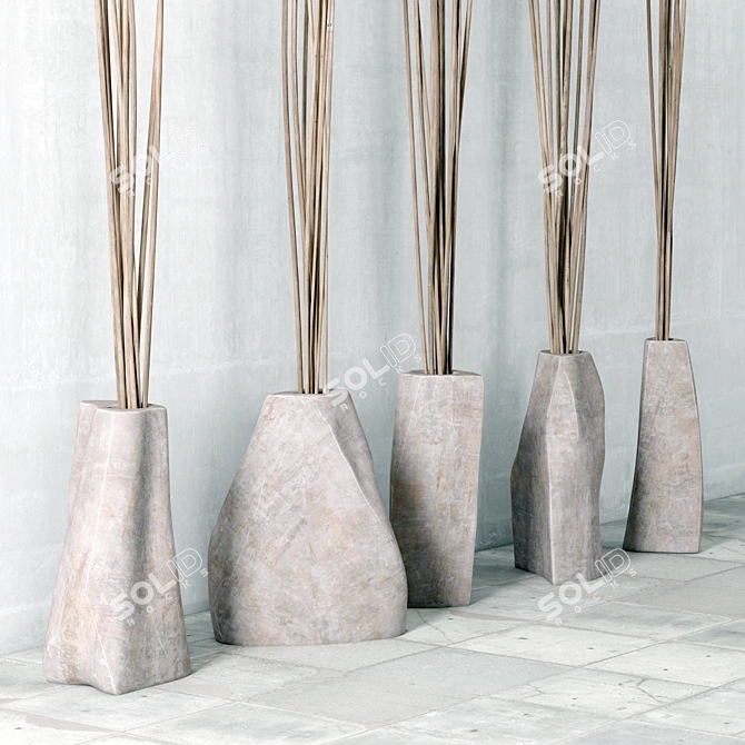 Stone Branch Vase: Natural Elegance 3D model image 2