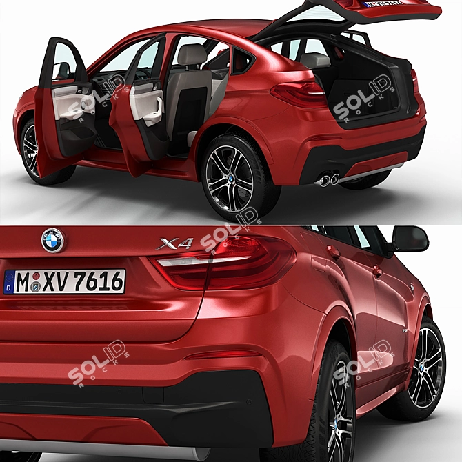 High-quality BMW X4 3D Model with Detailed Interior 3D model image 6