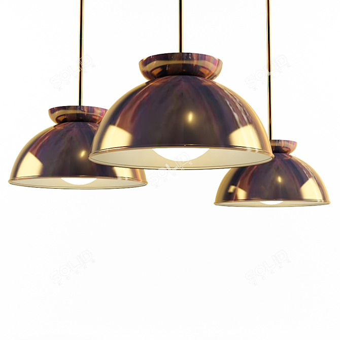 Troy Lighting Library - Copper Patina & Silver Leaf Pendant 3D model image 1