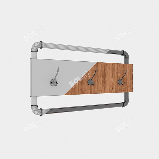 Amsterdam Loft ArtHardware II: Wood and Metal Hanger 3D model image 3