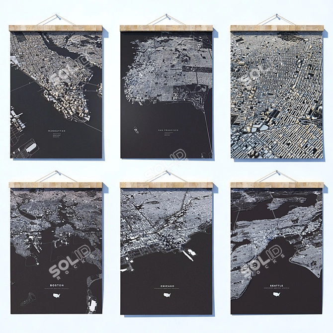 Luis Dilger's USA City Posters 3D model image 1