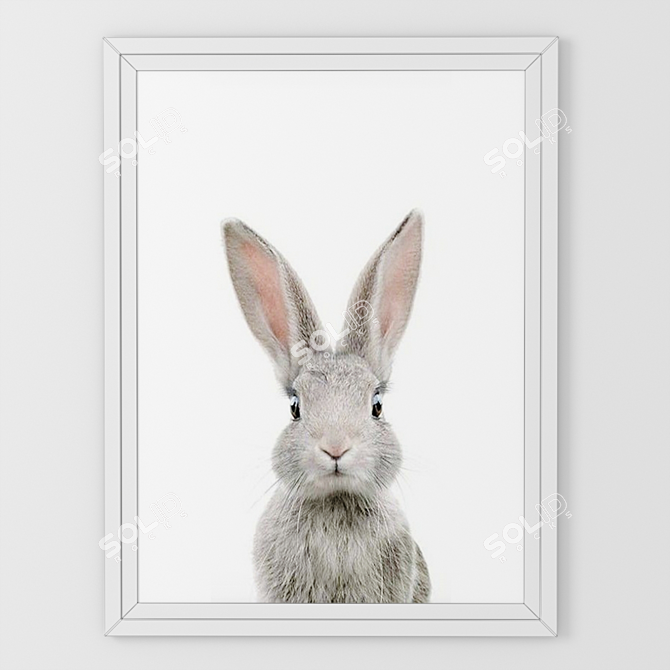 Adorable Bunny Painting 3D model image 2