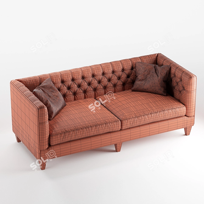 Elegant Beckett Sofa: Traditional Sophistication 3D model image 3