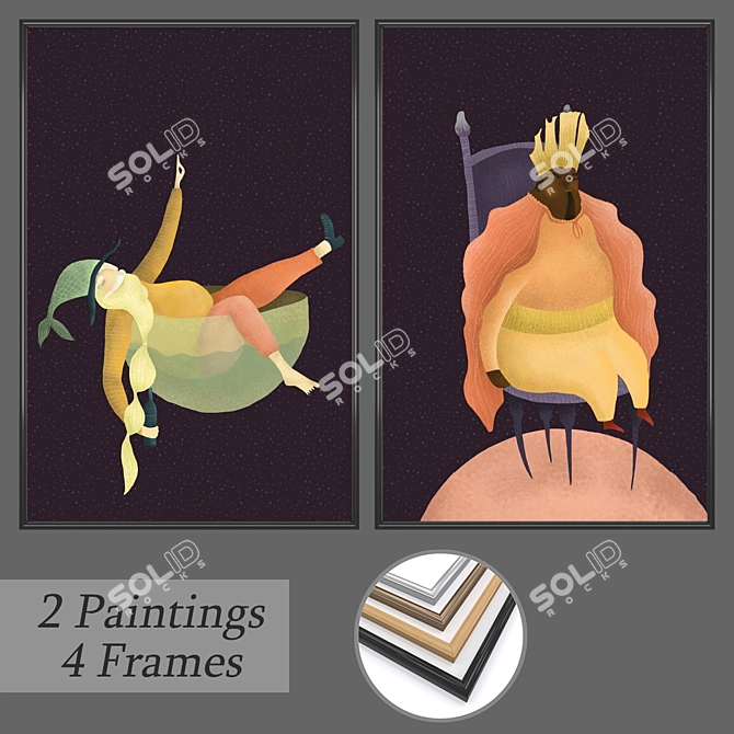 Artful Wall Set: No. 606 Masterpieces 3D model image 1