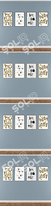 Versatile 4-Piece Wall Painting Set 3D model image 3