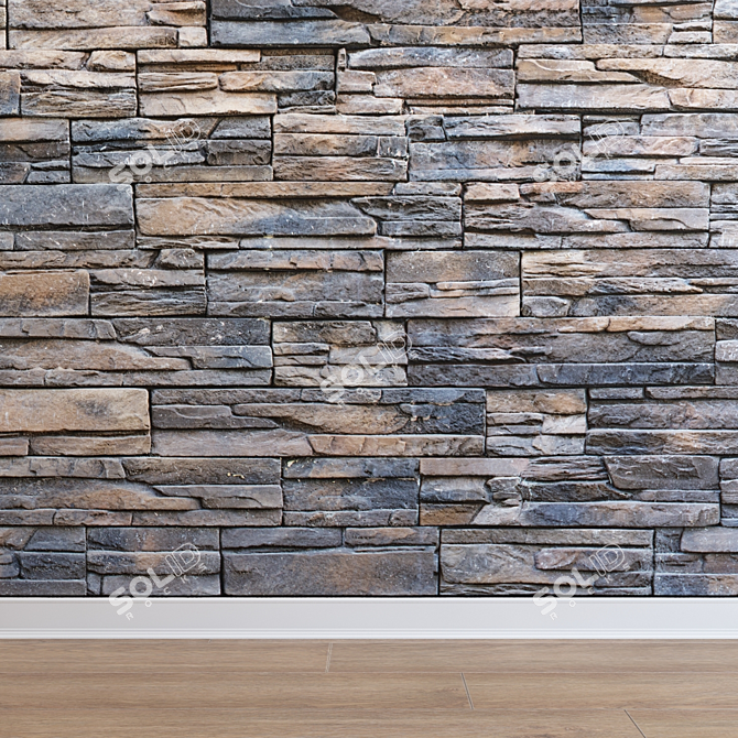 Seamless Ultra HD Stone Cladding 3D model image 1