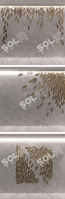  Leafy Elegance: Lavr Decorative Tile 3D model image 2