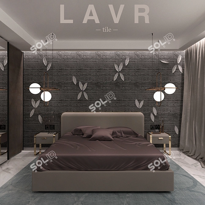  Leafy Elegance: Lavr Decorative Tile 3D model image 3